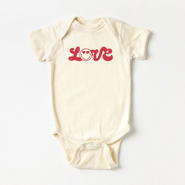 Love Smiley Face Baby Onesie