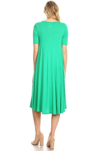 Jersey knit short sleeve oversized a-line dress