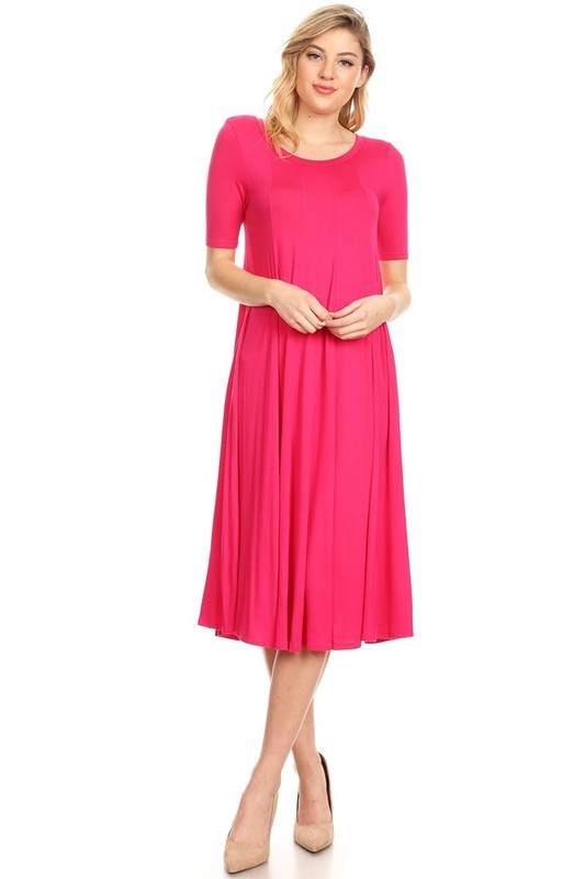 Jersey knit short sleeve oversized a-line dress