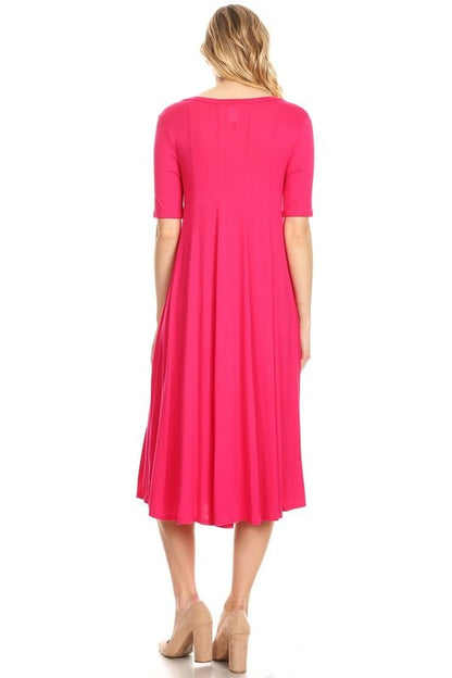 Jersey knit short sleeve oversized a-line dress