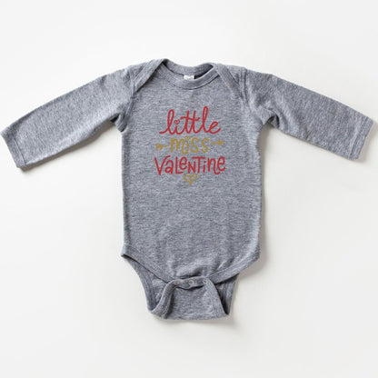 Little Miss Valentine Long Sleeve Onesie