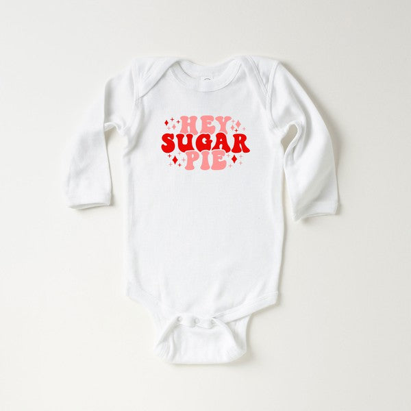 Hey Sugar Pie Stars Long Sleeve Onesie