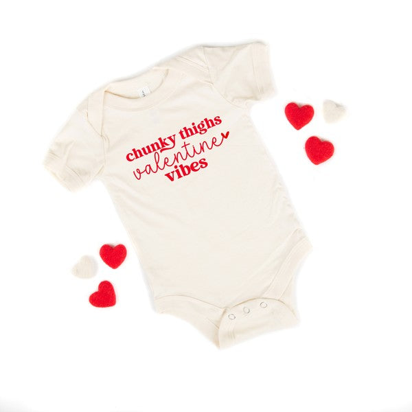 Chunky Thighs Valentine Vibes Baby Onesie