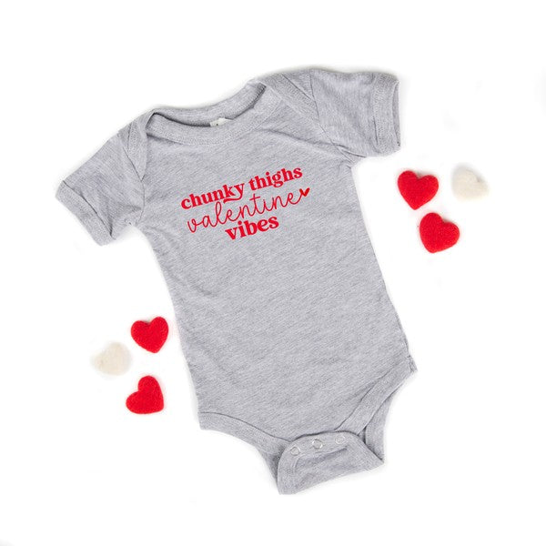 Chunky Thighs Valentine Vibes Baby Onesie