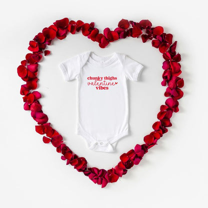 Chunky Thighs Valentine Vibes Baby Onesie