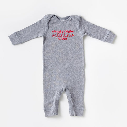 Chunky Thighs Valentine Vibes Baby Romper