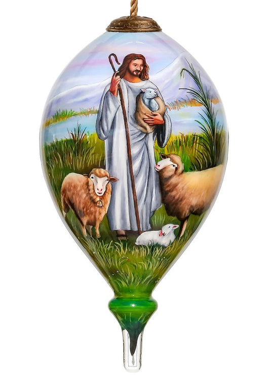 The Lord is My Shepherd Glass Hanging Ornament