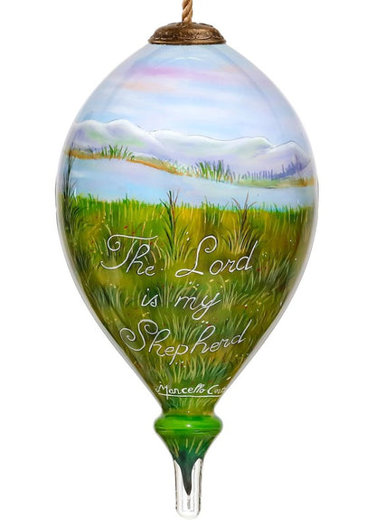 The Lord is My Shepherd Glass Hanging Ornament