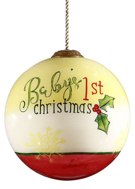 Baby's First Christmas Glass Hanging Ornament