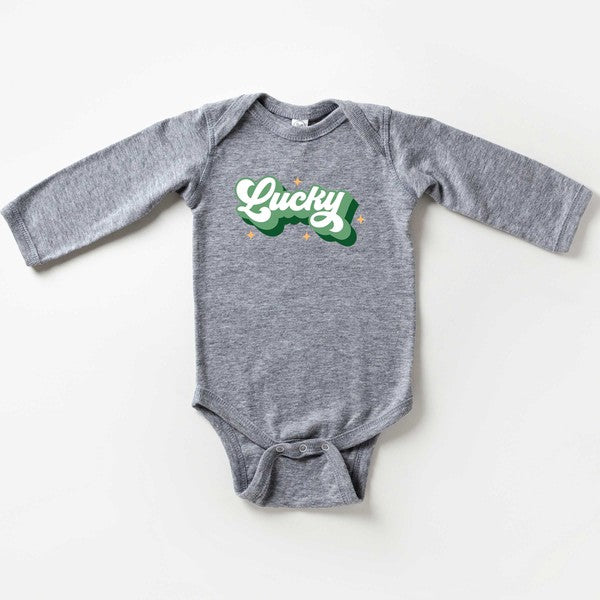 Retro Lucky Long Sleeve Onesie