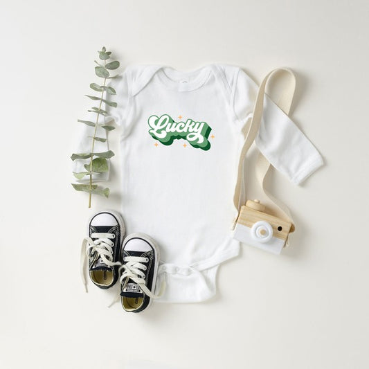 Retro Lucky Long Sleeve Onesie