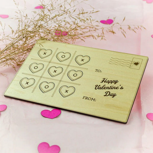 Tic Tac Toe Valentine's Postcard