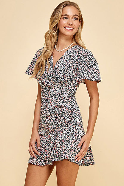 Floral Puff Sleeve Mini Dress