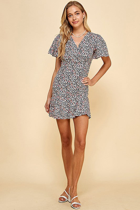 Floral Puff Sleeve Mini Dress