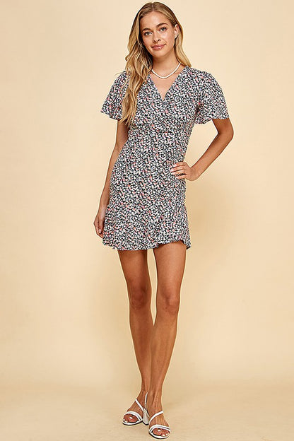 Floral Puff Sleeve Mini Dress