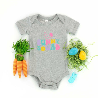 Bunny Squad Colorful Baby Onesie