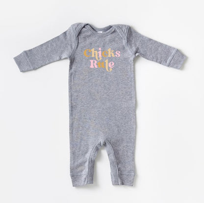 Chicks Rule Colorful Baby Romper
