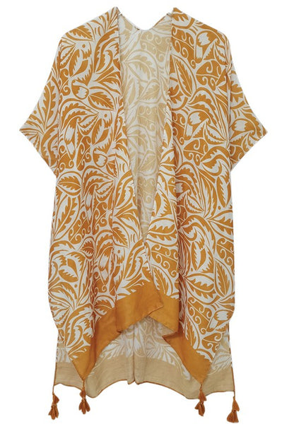 Floral Paisley Open Front Poncho