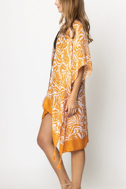 Floral Paisley Open Front Poncho