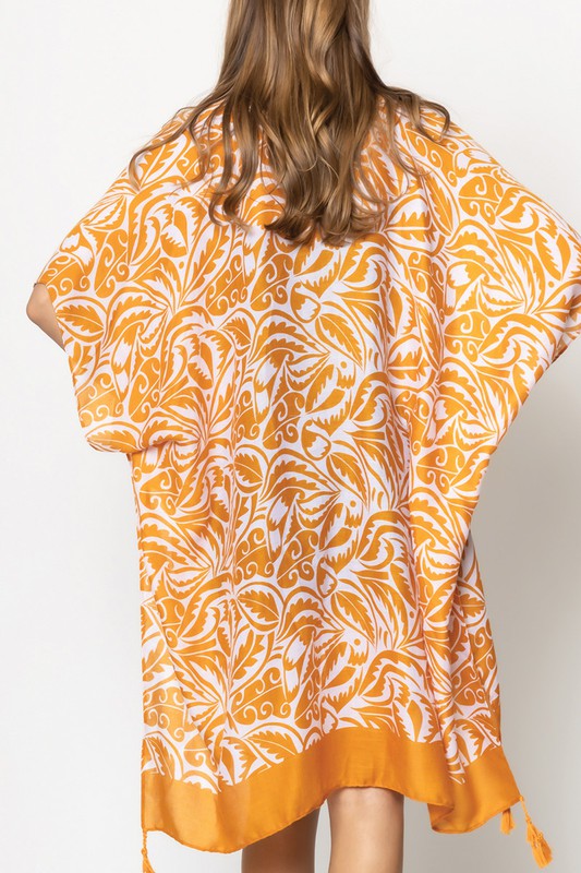 Floral Paisley Open Front Poncho