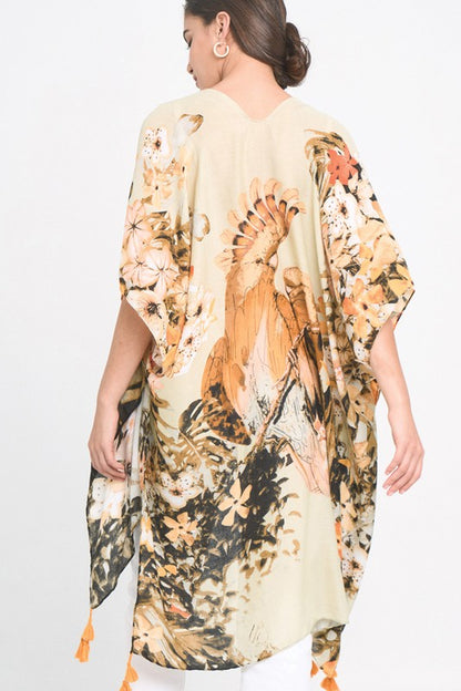 Antique Floral Open Front Kimono