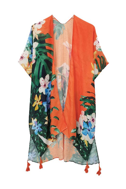 Antique Floral Open Front Kimono