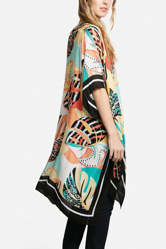Tropical Leaves Multicolored Cover-Ups