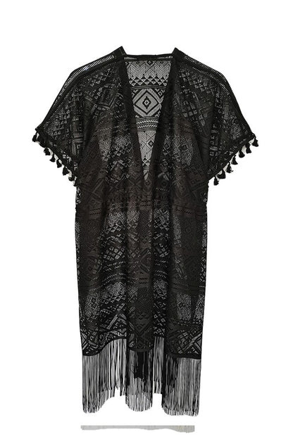 Geometric Pattern Laced Kimono