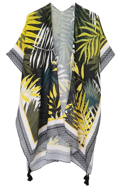 Palm Leaves Printed Kimono