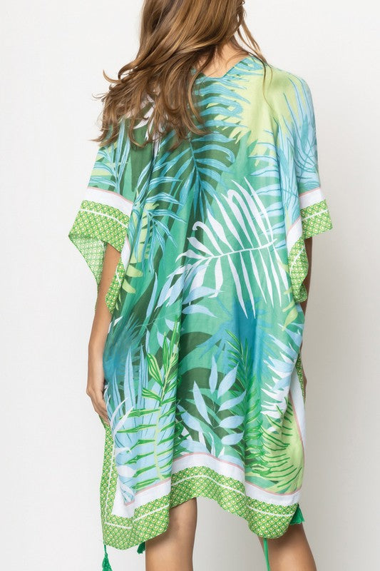 Palm Leaves Printed Kimono