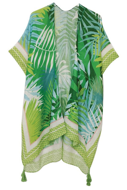 Palm Leaves Printed Kimono