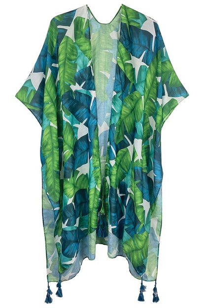 Palm Leaf Printed Kimono