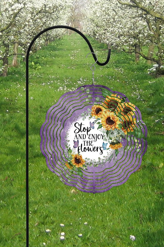Stop and Enjoy the Flowers Spring Wind Spinner
