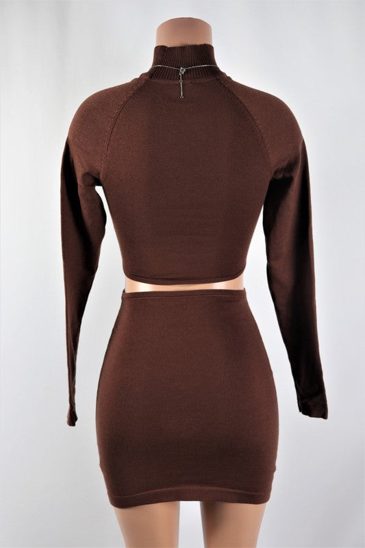 Brown Long sleeve dress