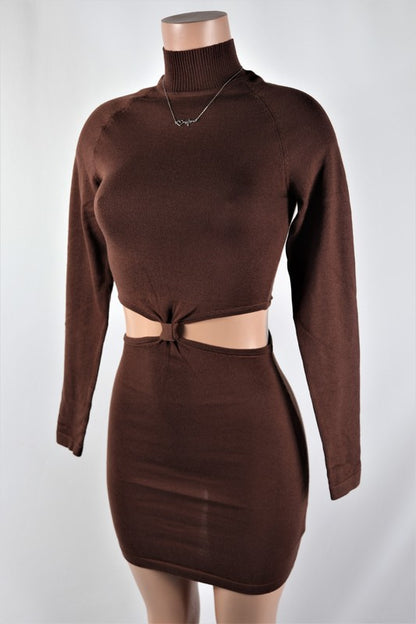 Brown Long sleeve dress