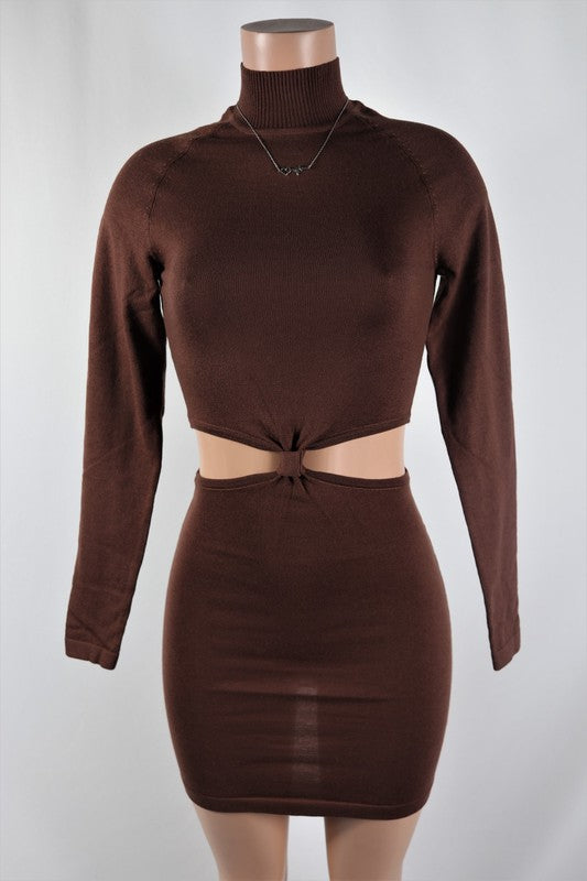 Brown Long sleeve dress