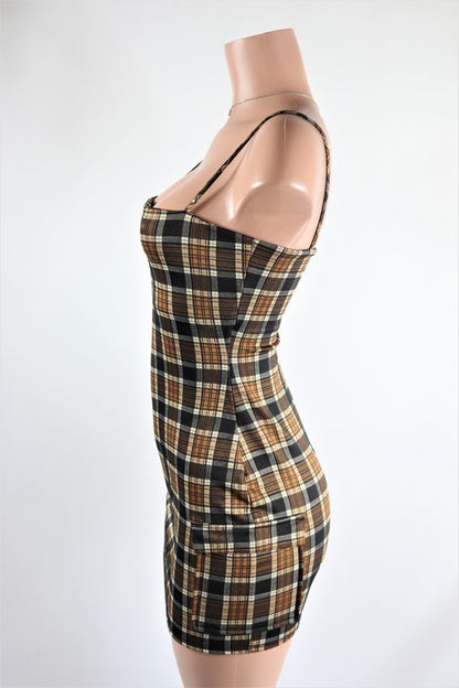 Plaid cargo dress