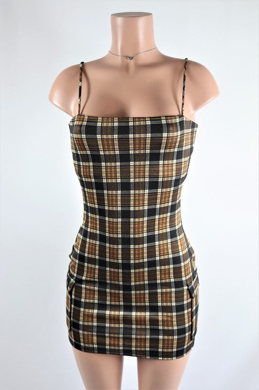 Plaid cargo dress