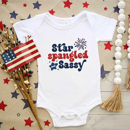 Star Spangled Firework Baby Onesie