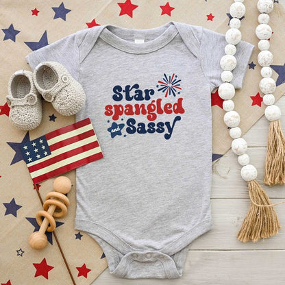 Star Spangled Firework Baby Onesie