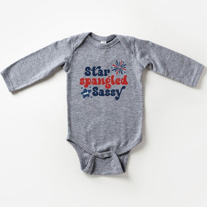 Star Spangled Firework Long Sleeve Onesie