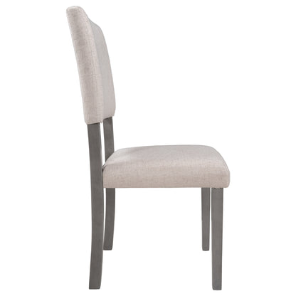 TOPMAX Mid-Century Wood 4 Upholstered Dining Chairs for Small Places, Beige