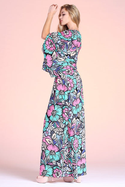 Fantasy Floral Slouchy One Shoulder Maxi