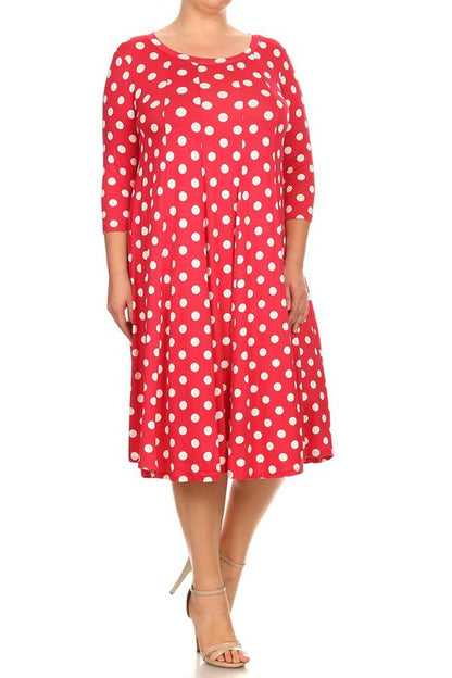 Polka dot midi dress in relaxed fit