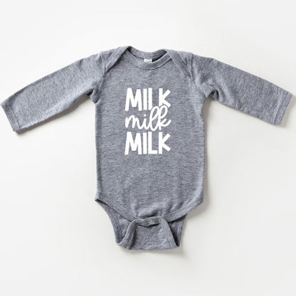 Milk Milk Milk Long Sleeve Onesie