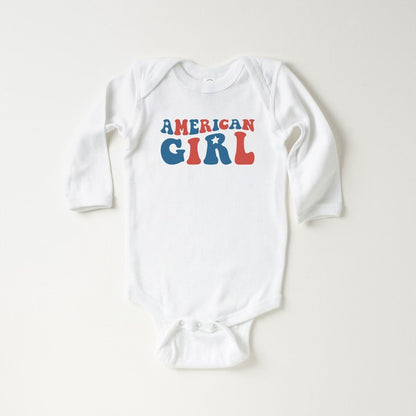 American Girl Stars Long Sleeve Onesie