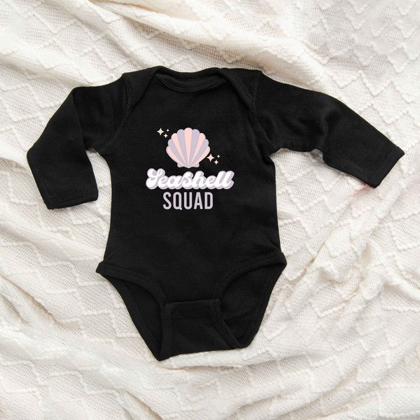 Seashell Squad Long Sleeve Onesie