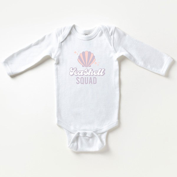 Seashell Squad Long Sleeve Onesie