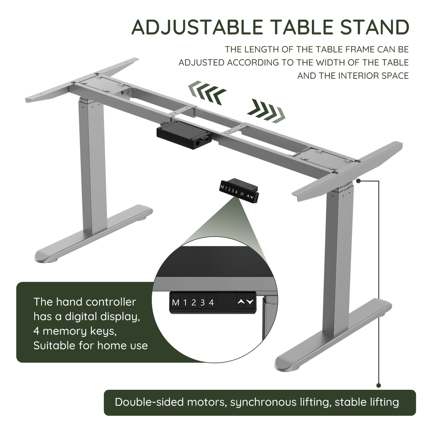 Electric Stand up Desk Frame - ErGear Height Adjustable Table Legs Sit Stand Desk Frame Up to  Ergonomic Standing Desk Base Workstation Frame Only