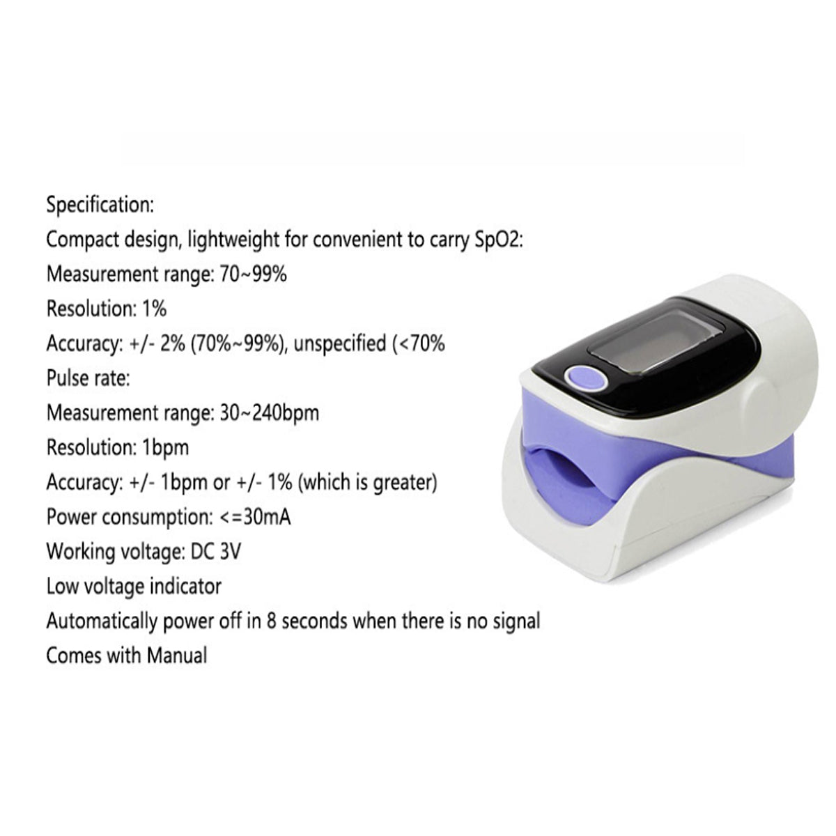Fingertip Pulse Oximeter And Blood Oxygen Saturation Monitor With LED Display by VistaShops